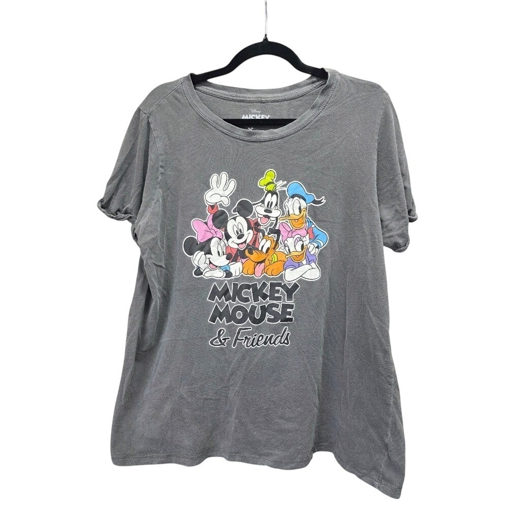 Disney Mickey‎ Mouse & Friends Graphic T-Shirt Gray Cotton Size 0 XL 41525060